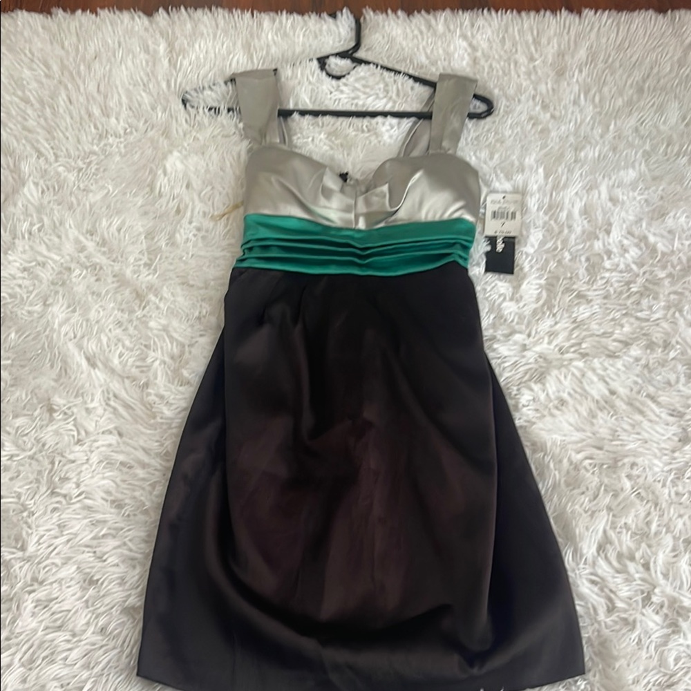 My Michelle Silver, Green, and Black Maxi Dress